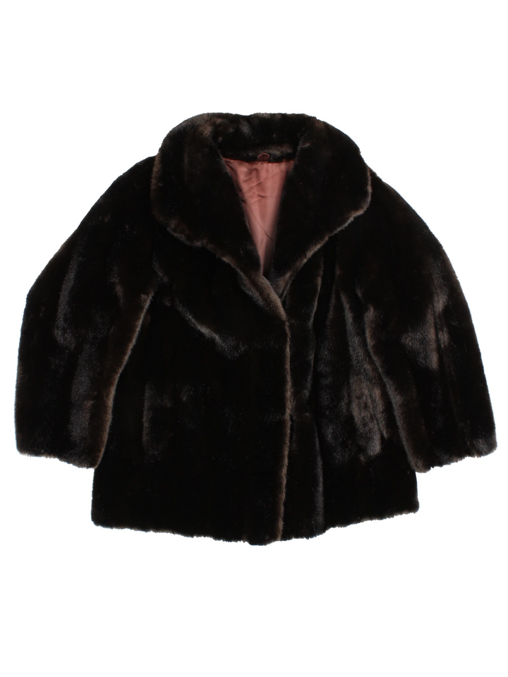 Vintage Faux Fur Coat (Size L)
