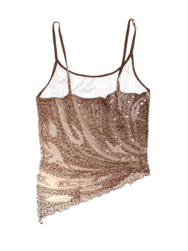 Y2K Beaded Asymmetric Top (Size XXS)