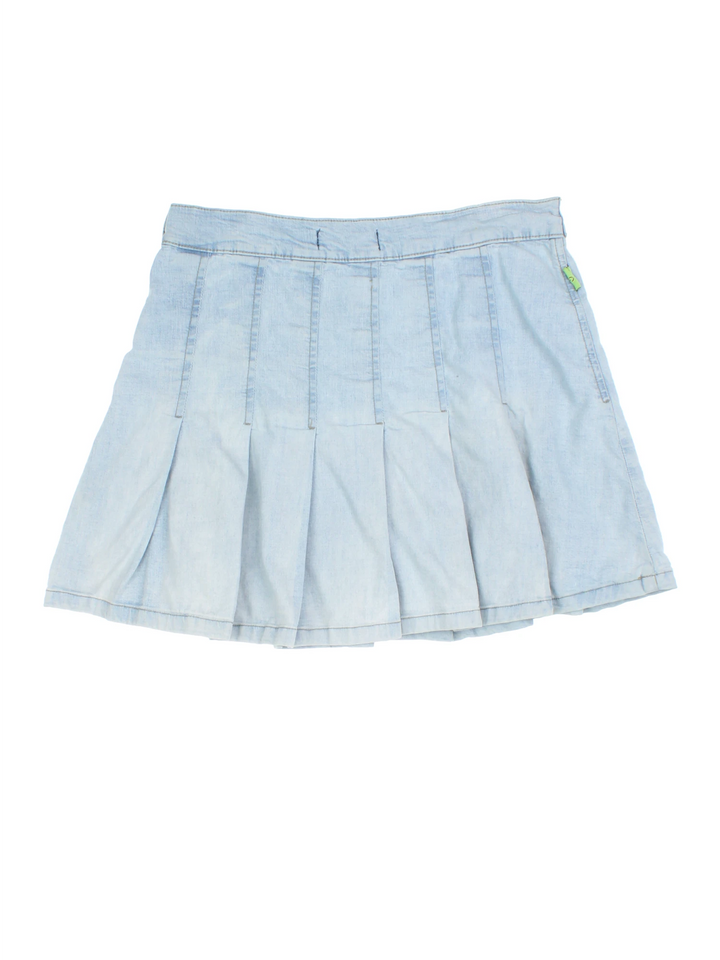 Y2K Morgan Pleated Denim Mini Skirt (Size M)