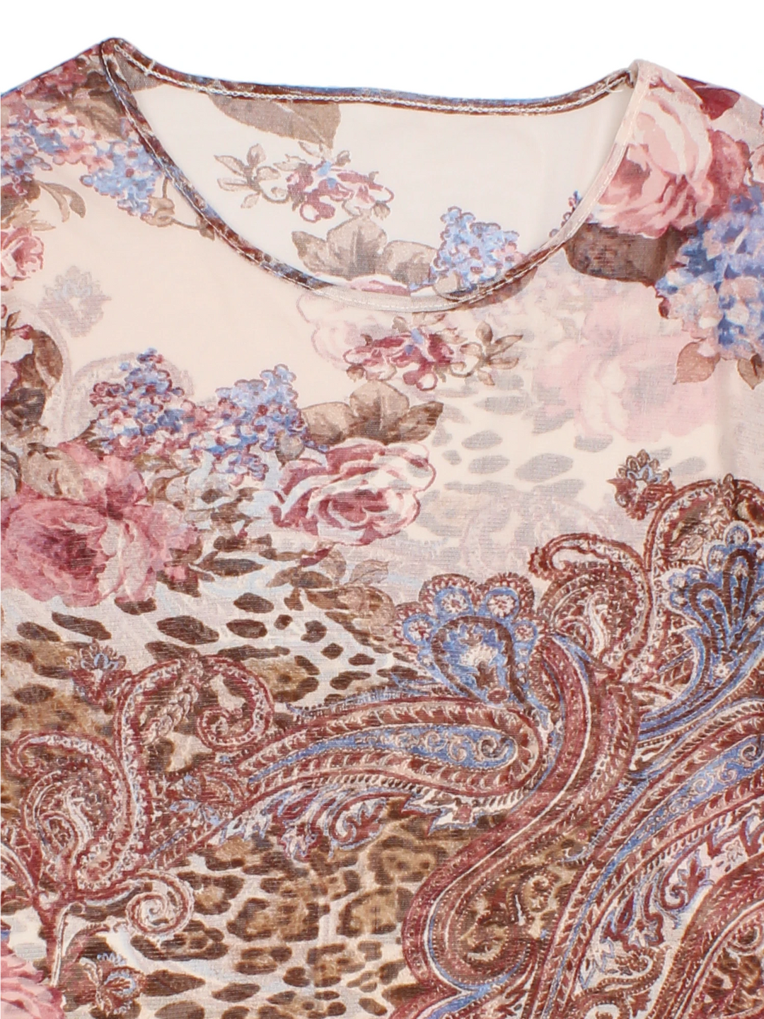 Y2K Paisley Mesh Top (Size XS)