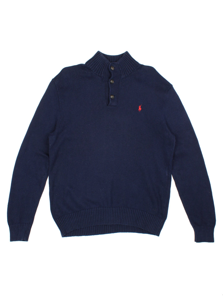 Ralph Lauren Half Button Jumper (Size L)