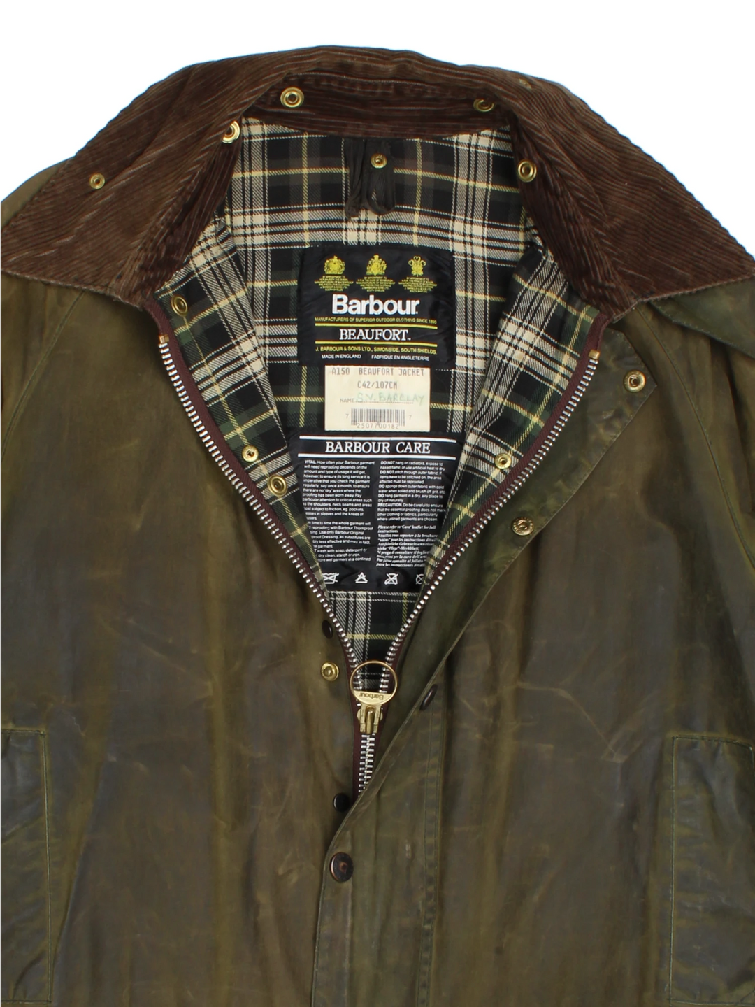 Barbour Beautfort Wachsjacke (Größe L)