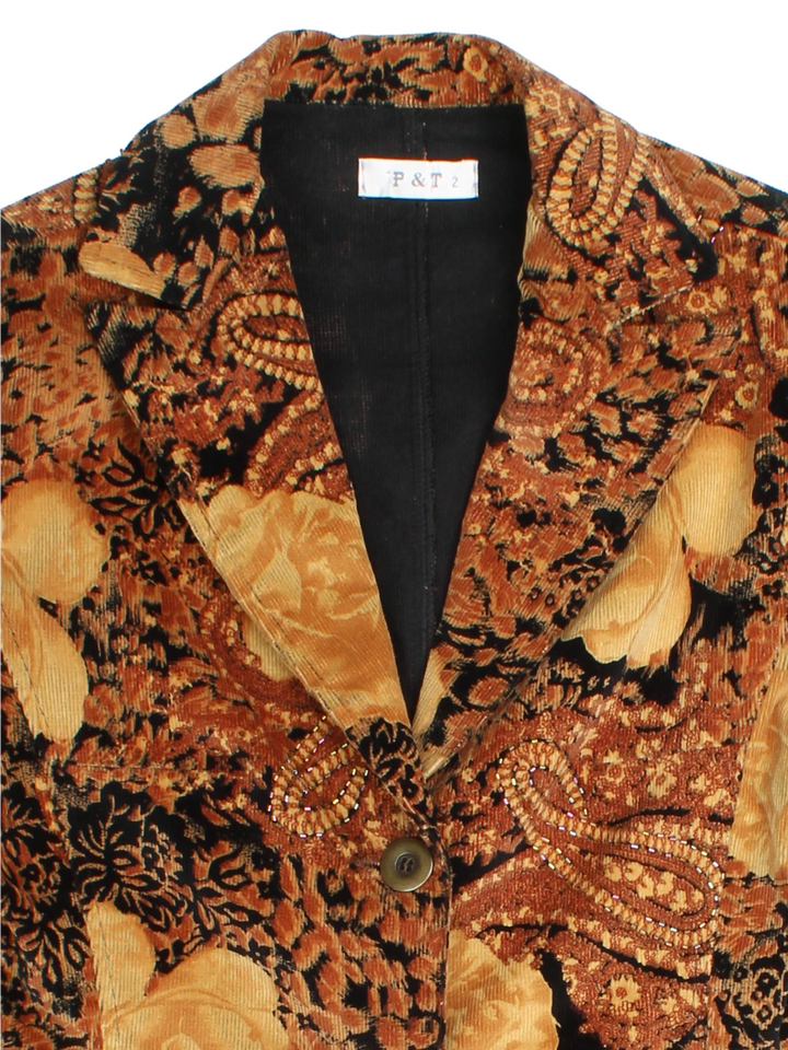 Y2K Paisley Cord Co-Ord (Größe S)