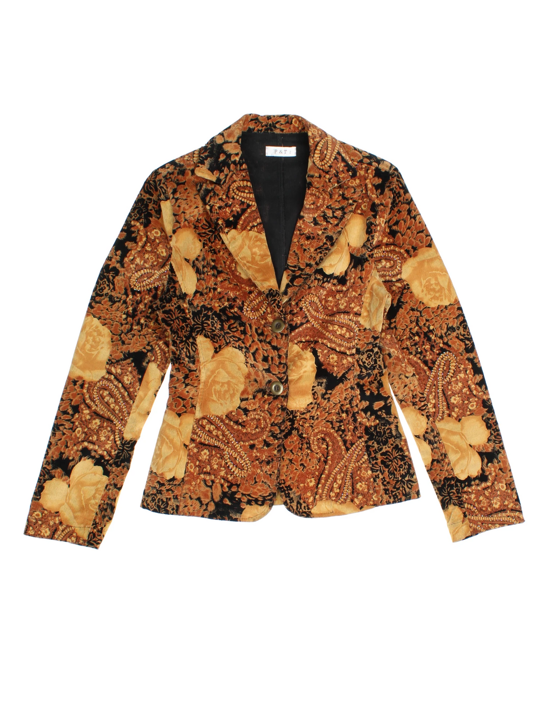 Y2K Paisley Cord Co-Ord (Größe S)