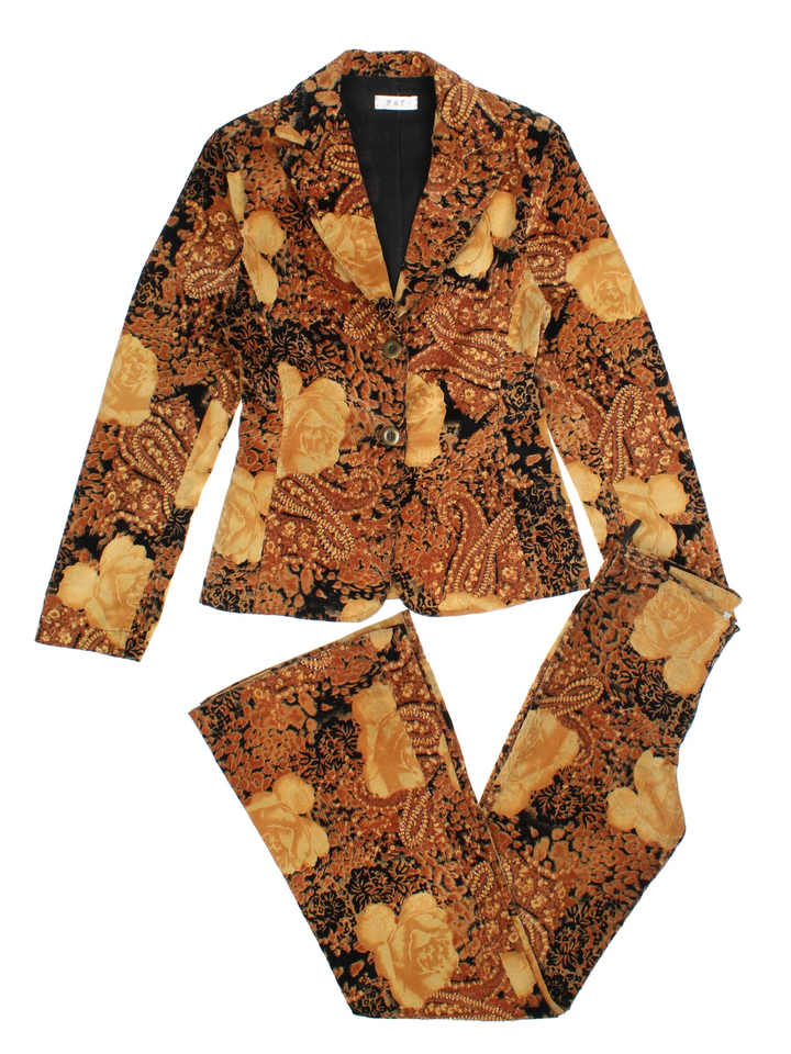 Y2K Paisley Cord Co-Ord (Größe S)