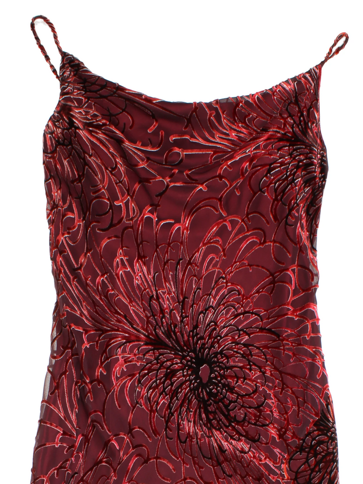 Y2K Floral Layered Midi Dress (Size XS)