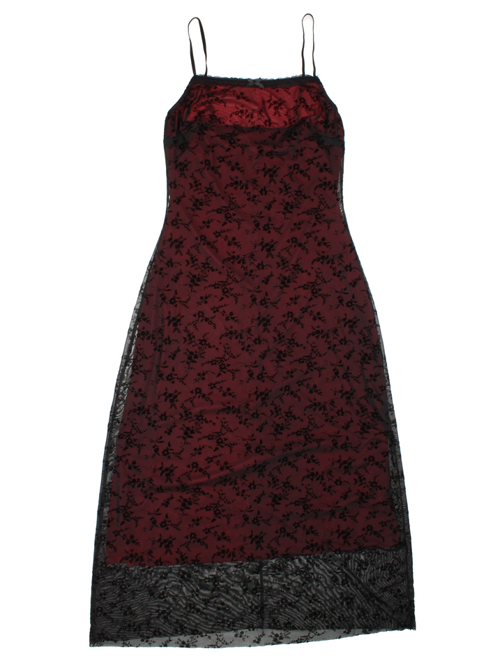 Y2K Lace Maxi Dress (Size M)