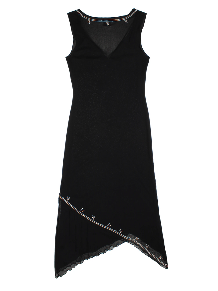 Y2K Mesh Floral Midi Dress (Size XXS)