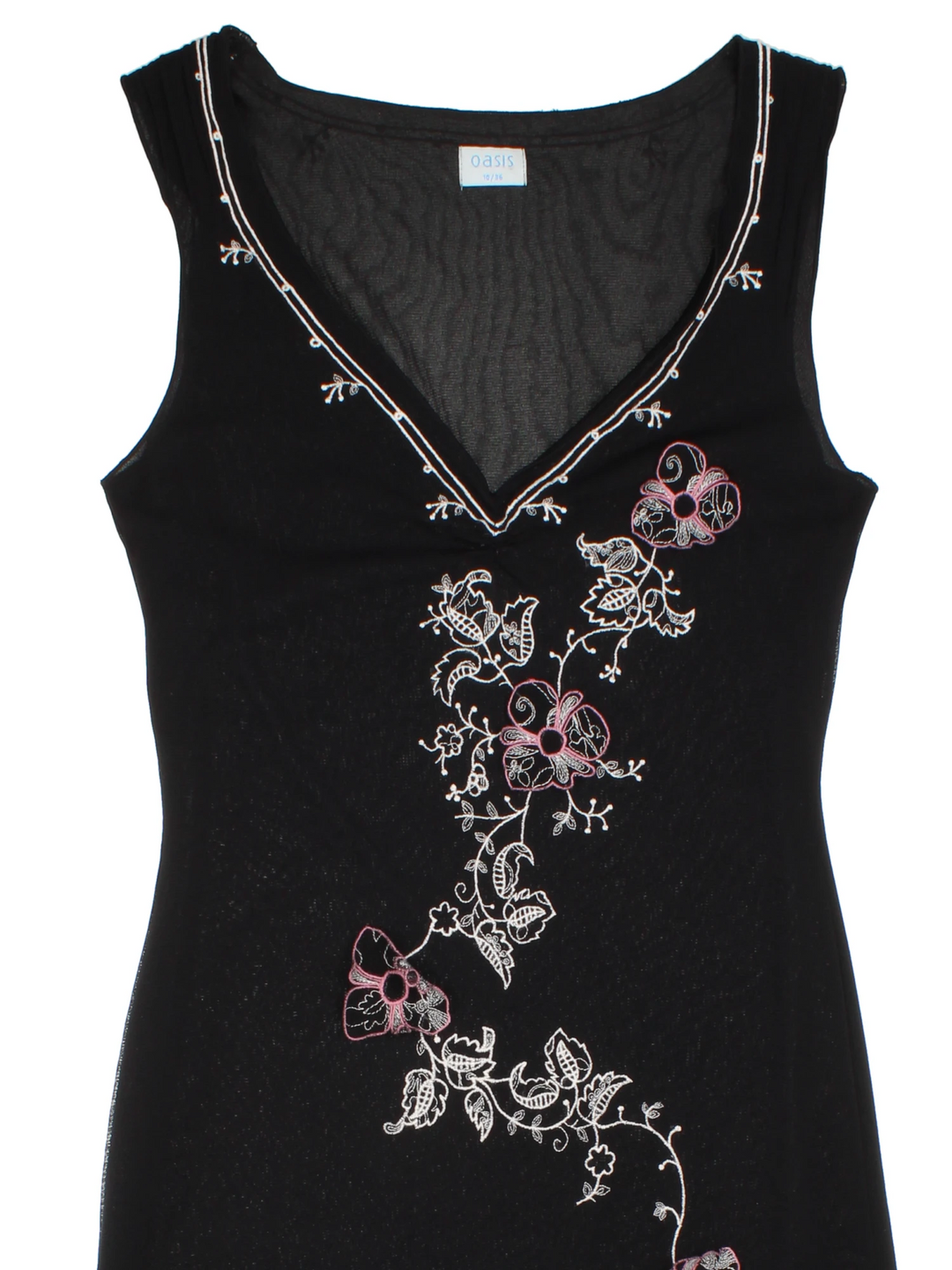 Y2K Mesh Floral Midi Dress (Size XXS)