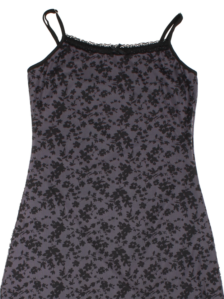 Y2K Mesh Floral Midi Dress (Size XXS)