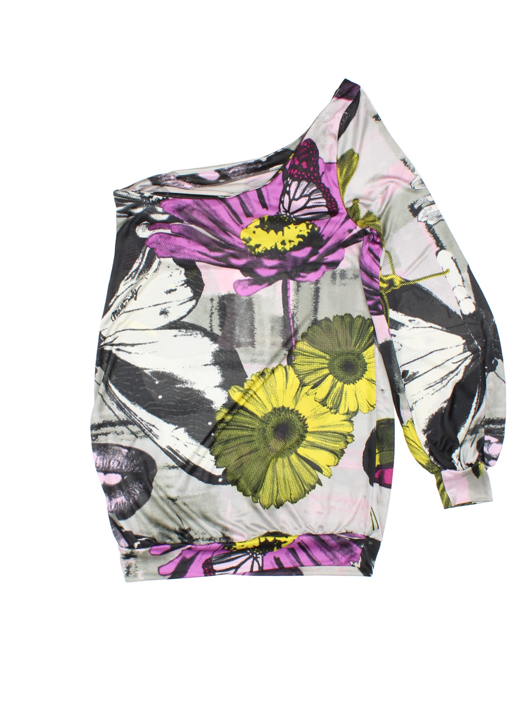 Y2K Miss Sixty One Shoulder Dress (Size XXS)