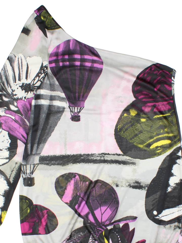 Y2K Miss Sixty One Shoulder Dress (Size XXS)