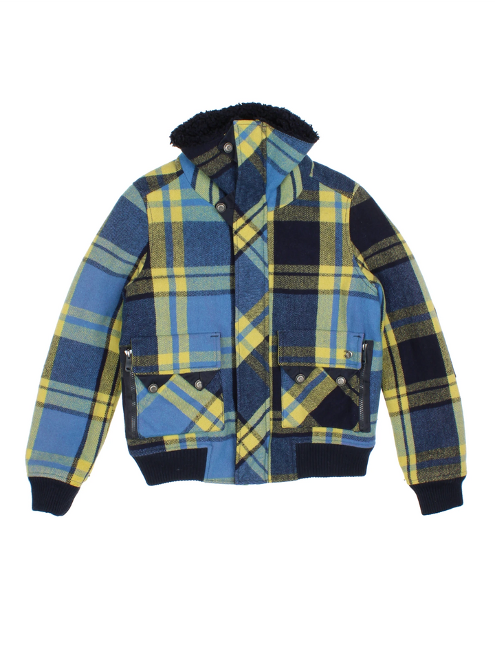 Y2K Diesel Sherpa Tartan Plaid Jacket (Size XS)