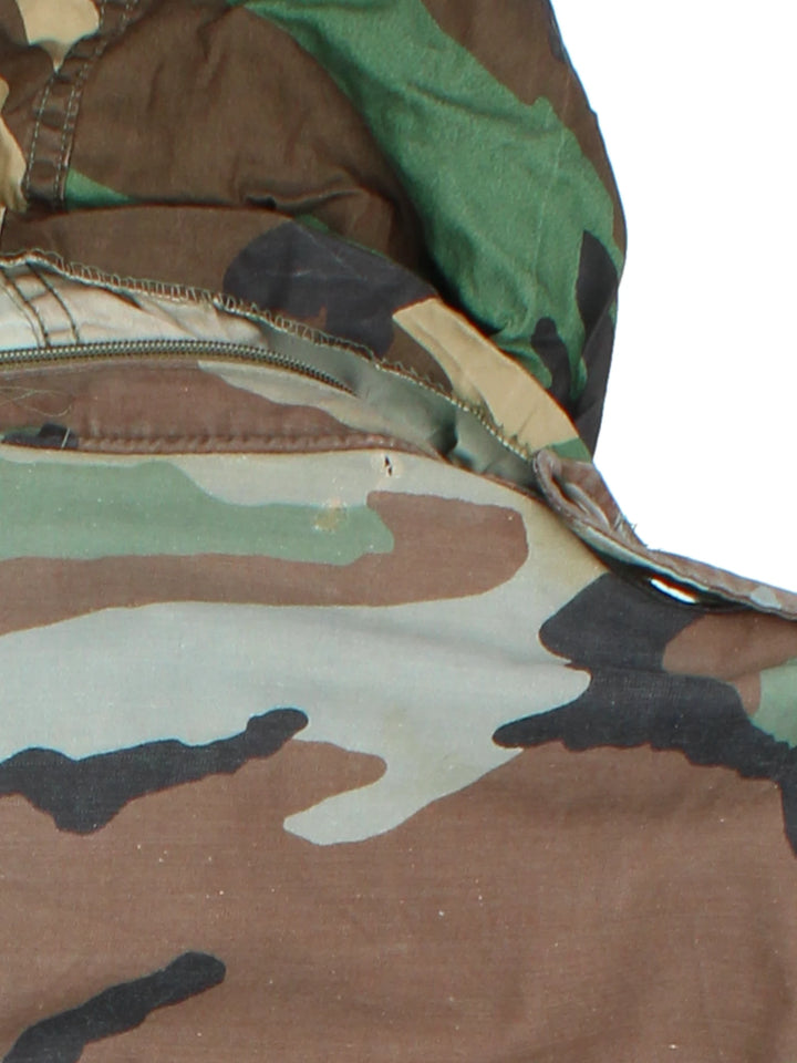 80's Woodland Camouflage M-65 Field Jacket (Size M) - VintageFolk