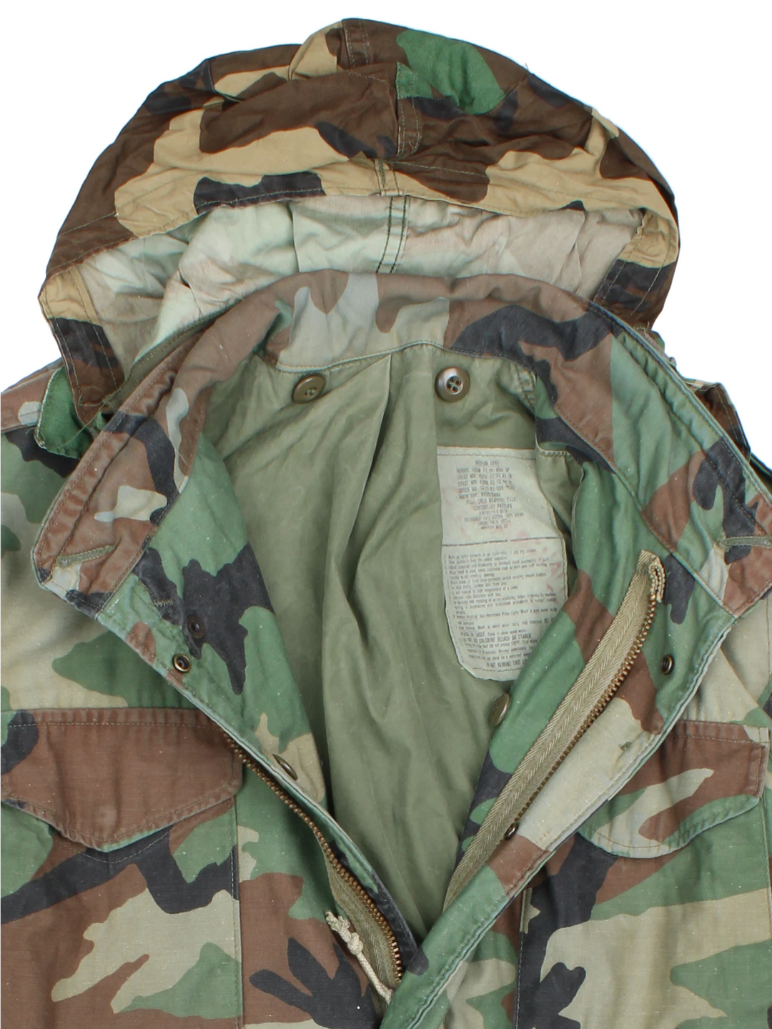 80's Woodland Camouflage M-65 Field Jacket (Size M) - VintageFolk