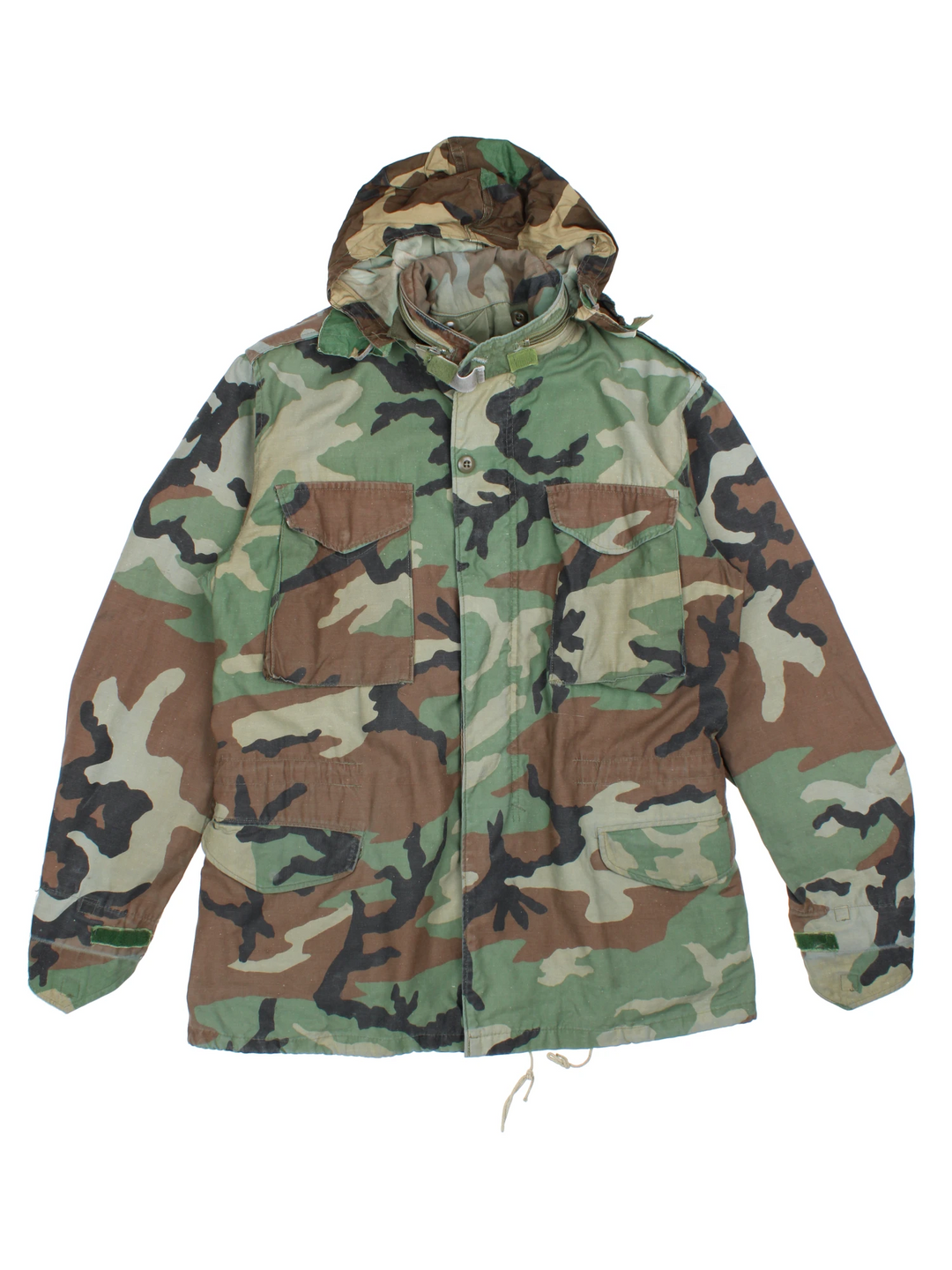 80's Woodland Camouflage M-65 Field Jacket (Size M) - VintageFolk