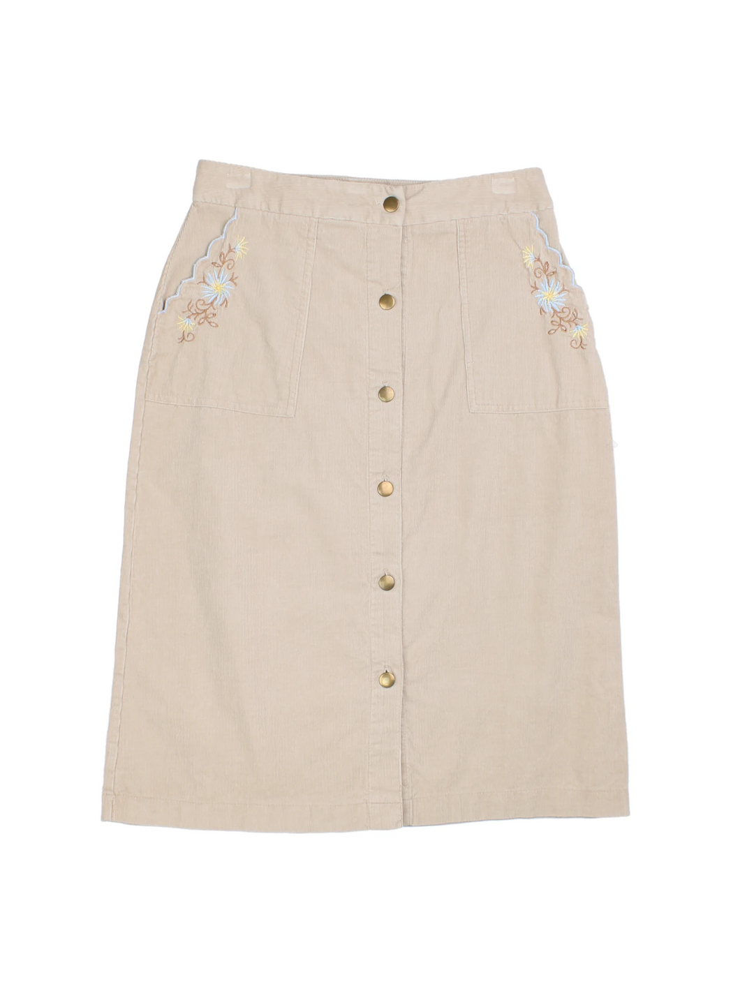 90'S New Look Embroidered Midi Skirt (Size XS) - VintageFolk