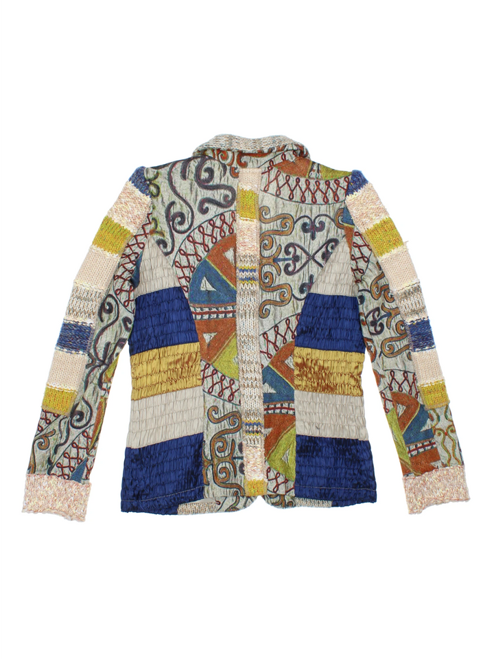 90's Patchwork Knit Blazer (Size XXS)
