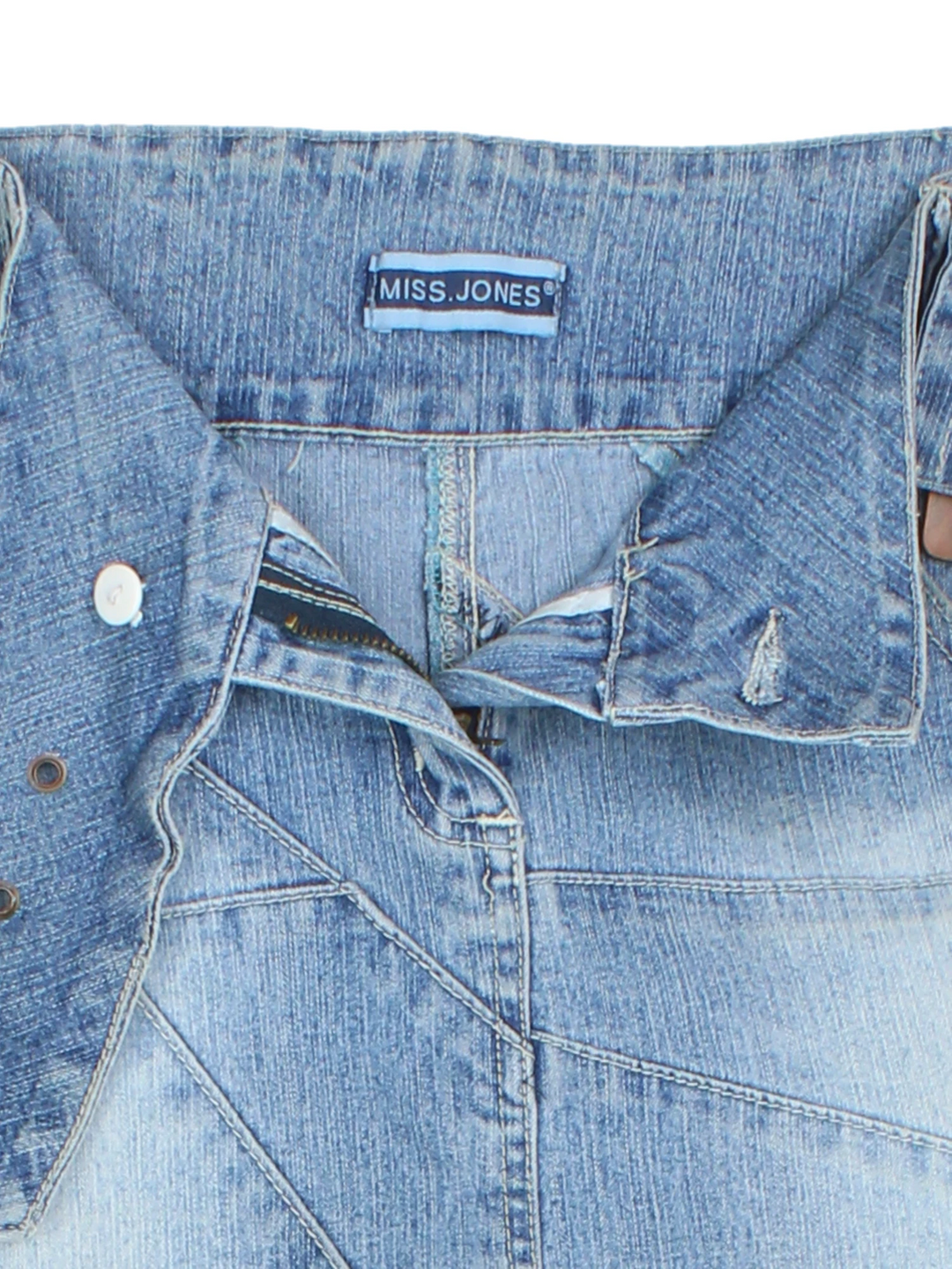 Y2K Denim Mini Skirt (Size L) - VintageFolk