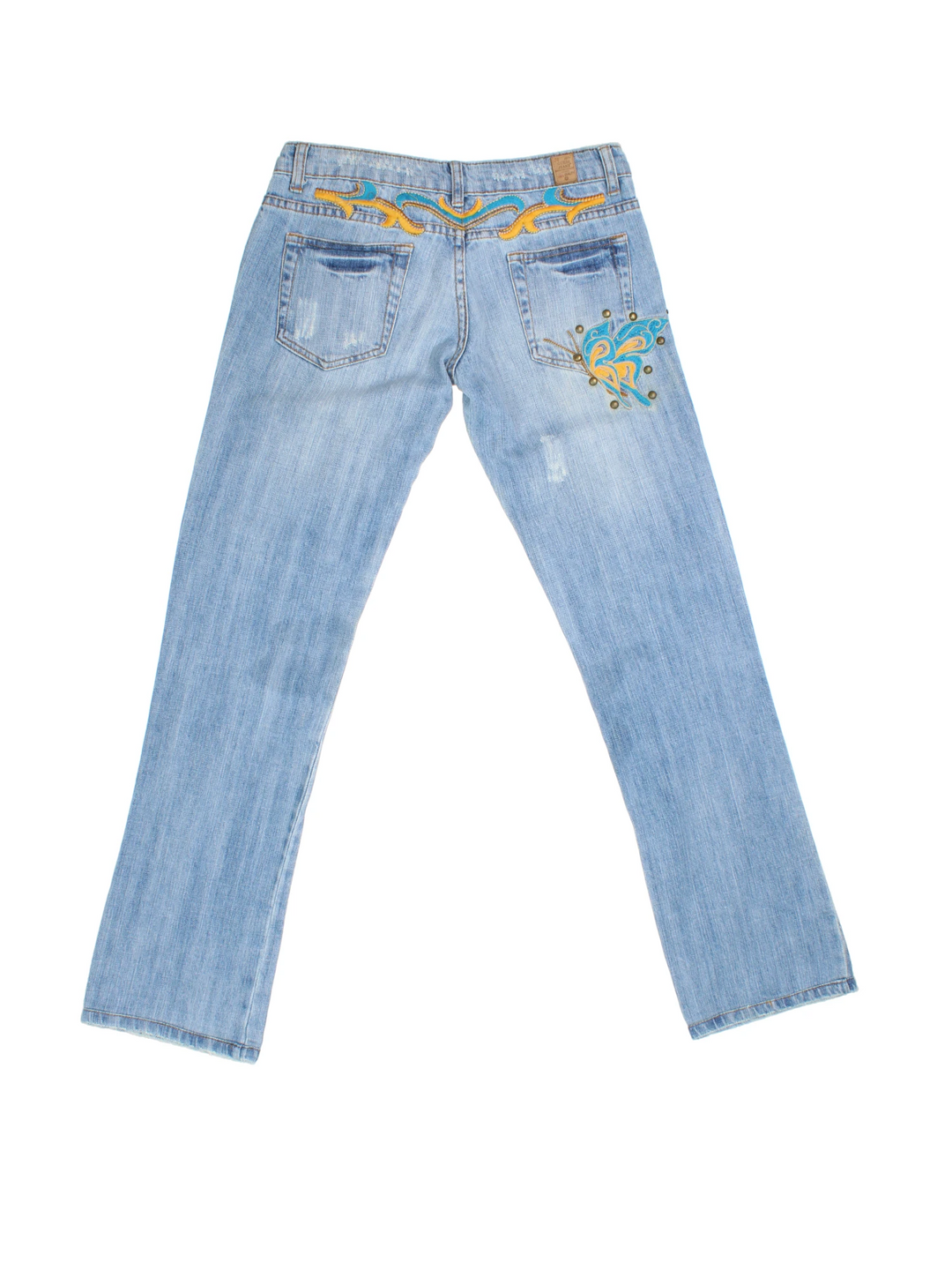 Y2K Embroidered Guess Jeans (Size L) - VintageFolk