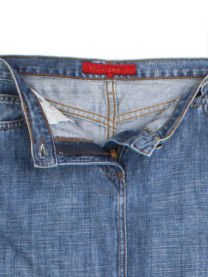 Y2K FCUK Denim Midi Skirt (Size XL)