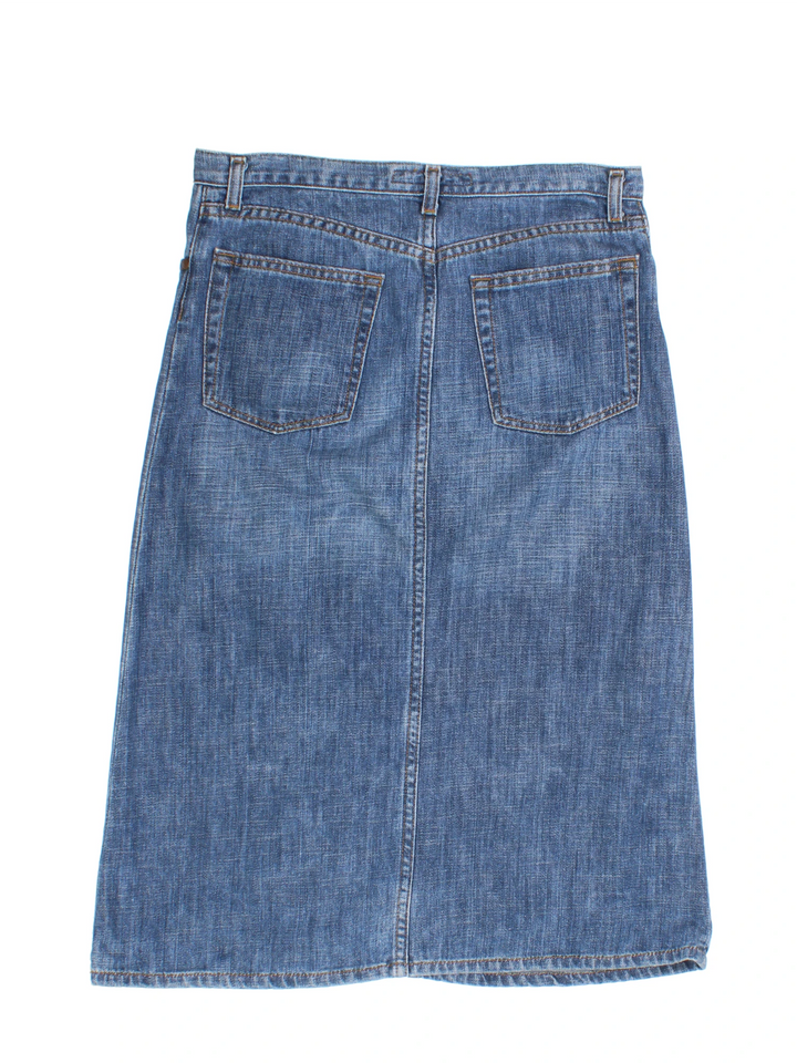 Y2K FCUK Denim Midi Skirt (Size XL)
