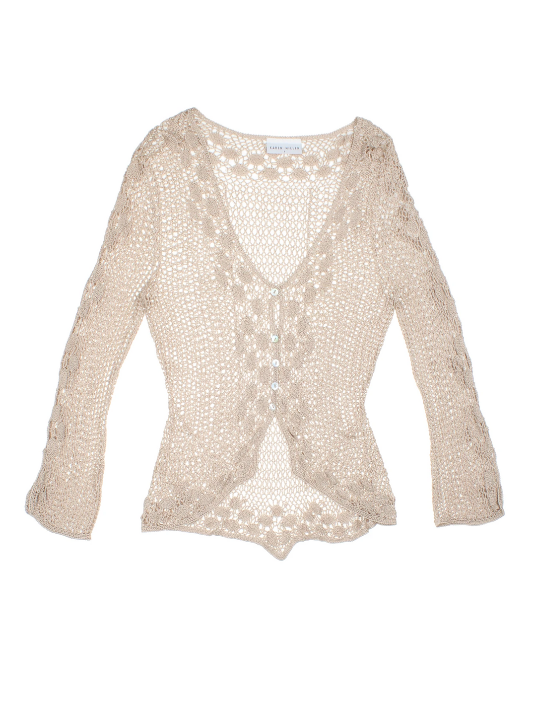 90's Karen Millen Crochet Cardigan (Size XXS) - VintageFolk