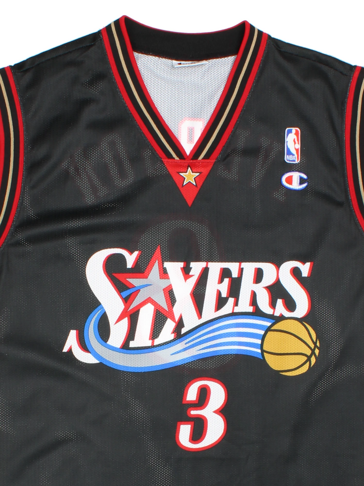Champion Philadelphia 76ers Iverson NBA Jersey (Size M) - VintageFolk
