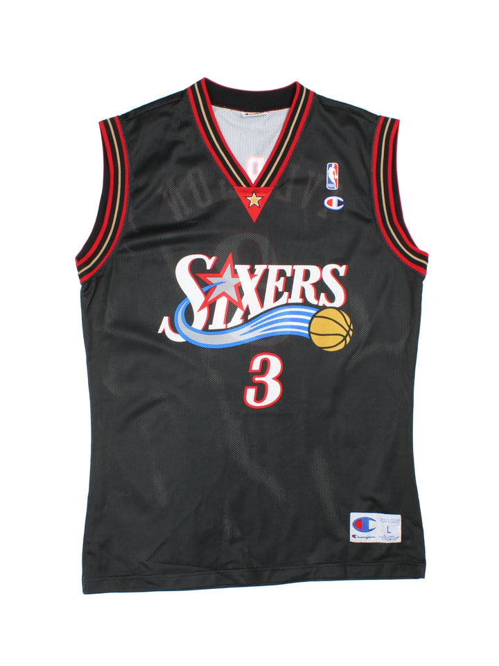 Champion Philadelphia 76ers Iverson NBA Jersey (Size M) - VintageFolk