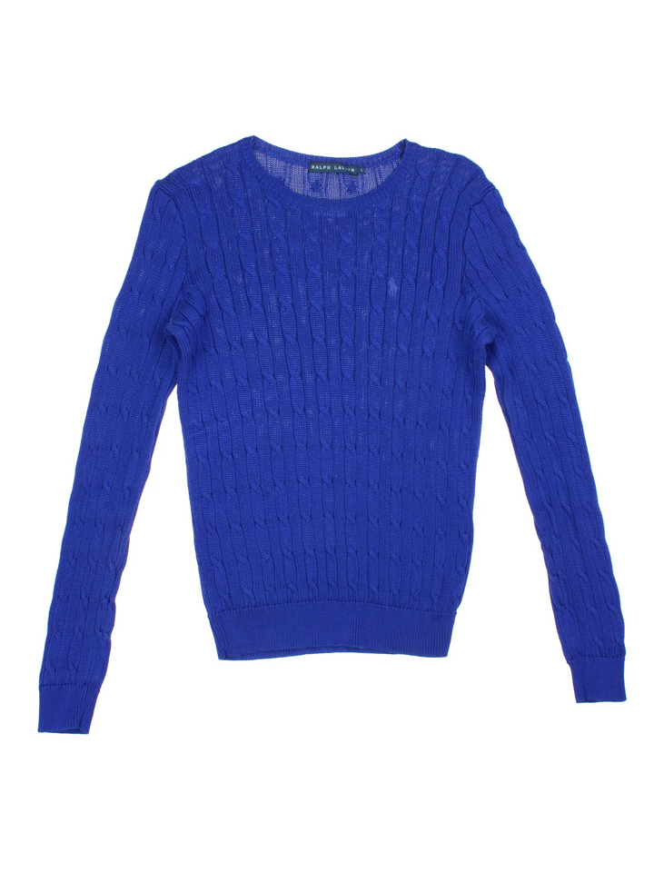 Ralph Lauren Strickpullover mit Zopfmuster (Größe XXS)