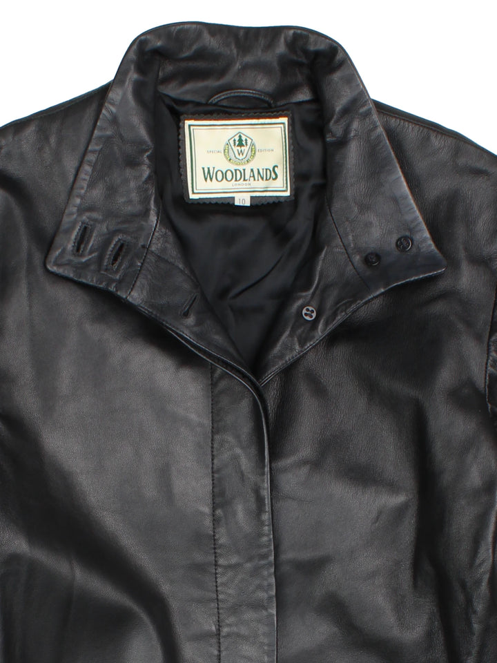 Y2K Leather Trench Coat (Size XXS)