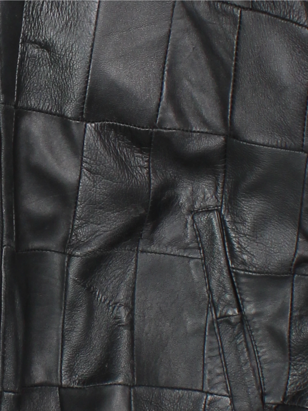 Patchwork Leather Bomber Jacket (Size S)