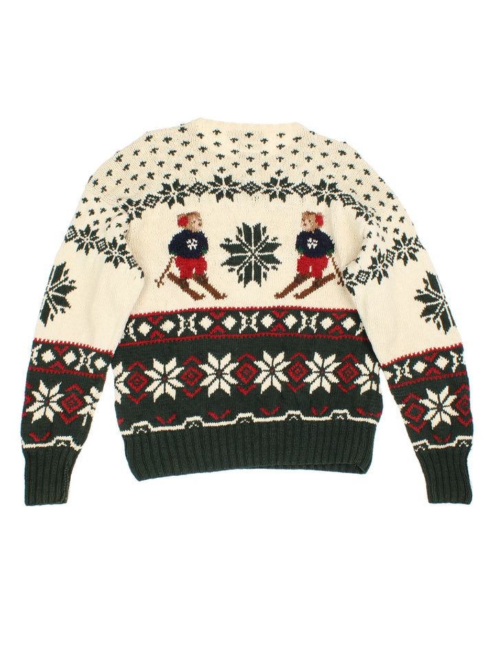 1992 Ralph Lauren Ski Bear Snowflake Sweater (Size L)