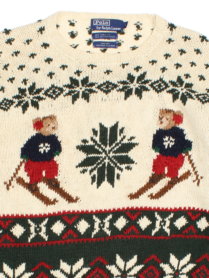 1992 Ralph Lauren Ski Bear Snowflake Sweater (Size L)