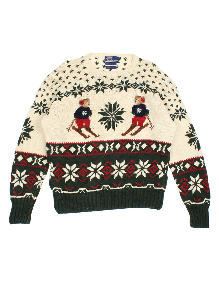 1992 Ralph Lauren Ski Bear Snowflake Sweater (Size L)