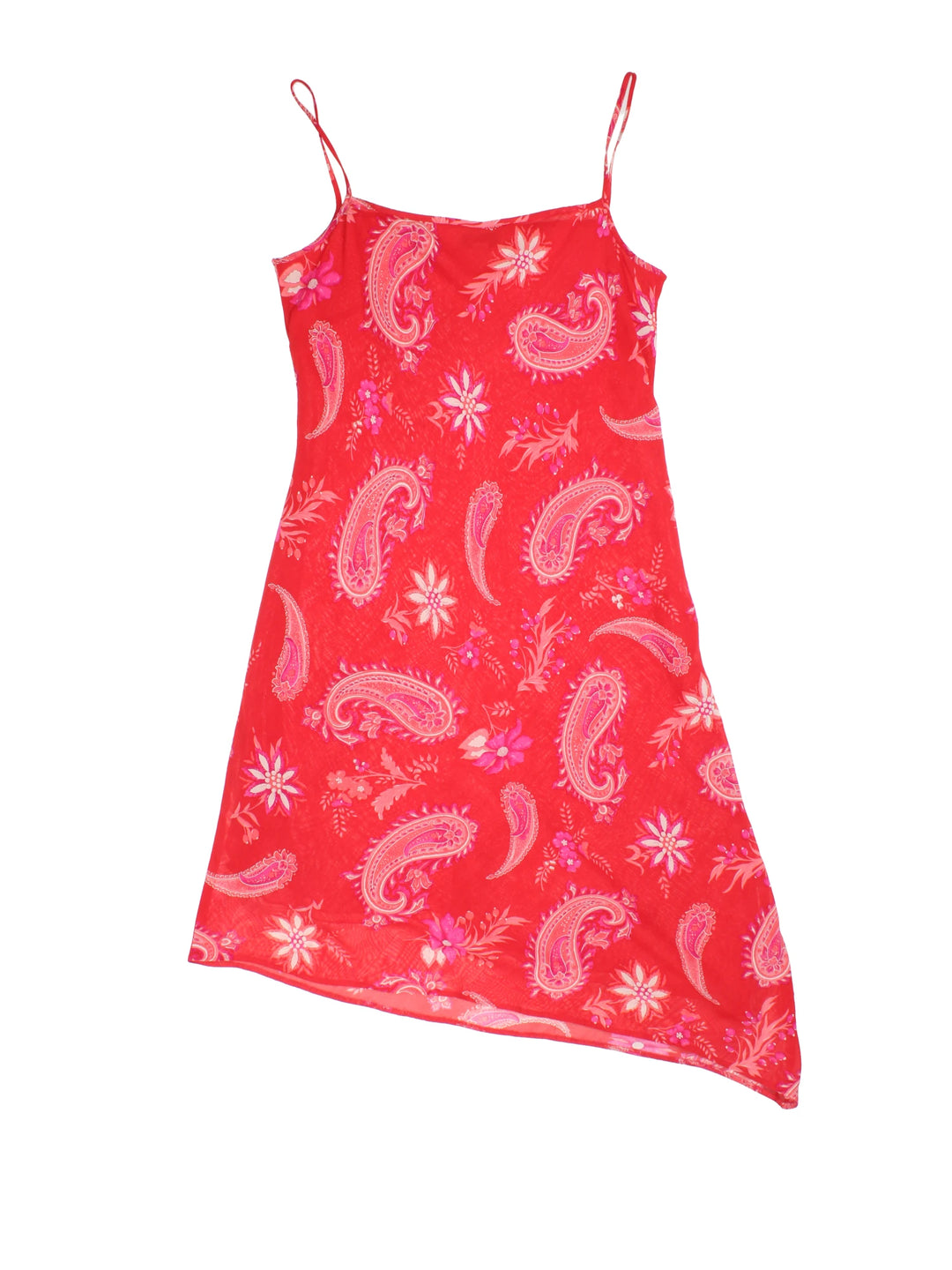 Y2K Paisley Asymmetrical Dress (Size XXS) - VintageFolk