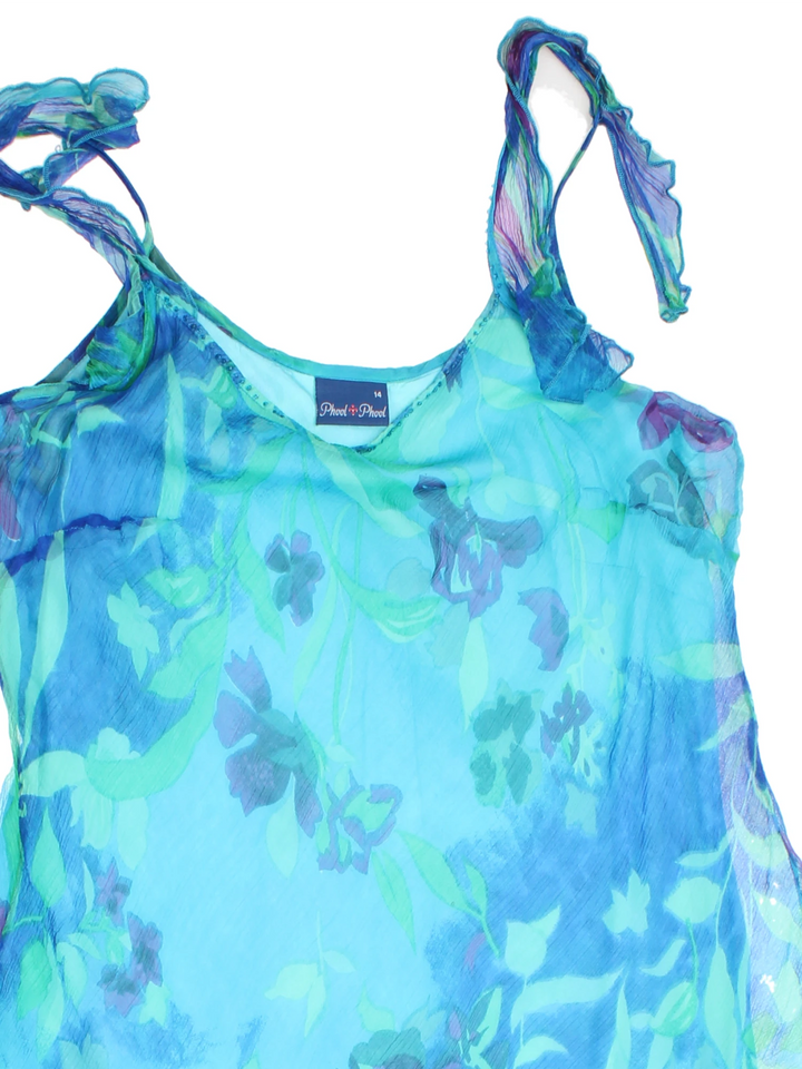 Y2K Floral Layered Midi Dress (Size XXS)