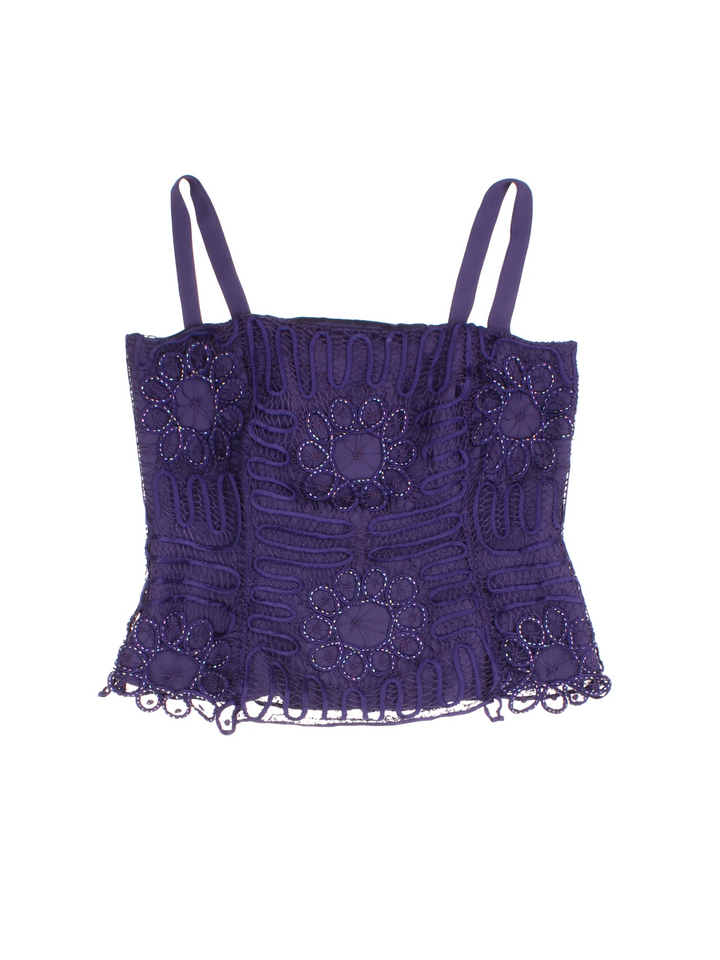 90's Gina Bacconi Beaded Cami Top (Size XXS)