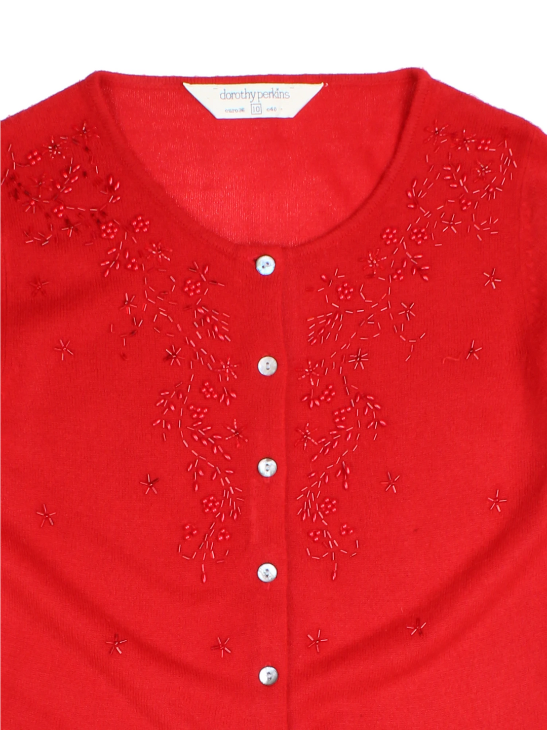 Y2K Beaded Cardigan (Size XXS) - VintageFolk