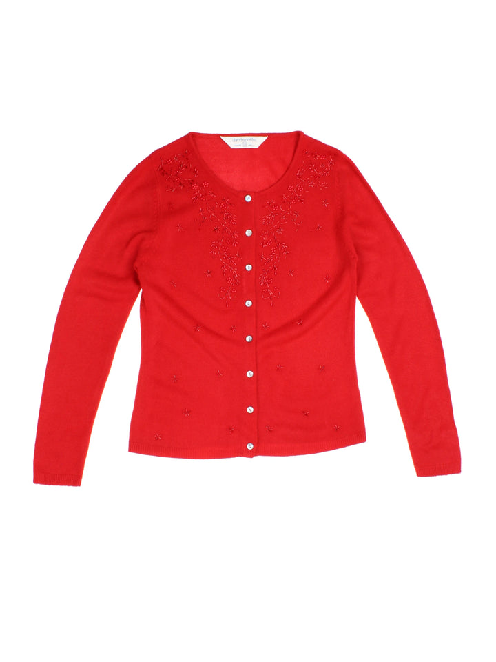 Y2K Beaded Cardigan (Size XXS) - VintageFolk