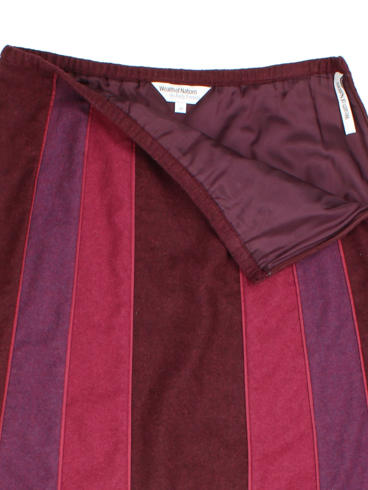 Wealth Of Nations By Judy French Stripe Midi Skirt (Size L)