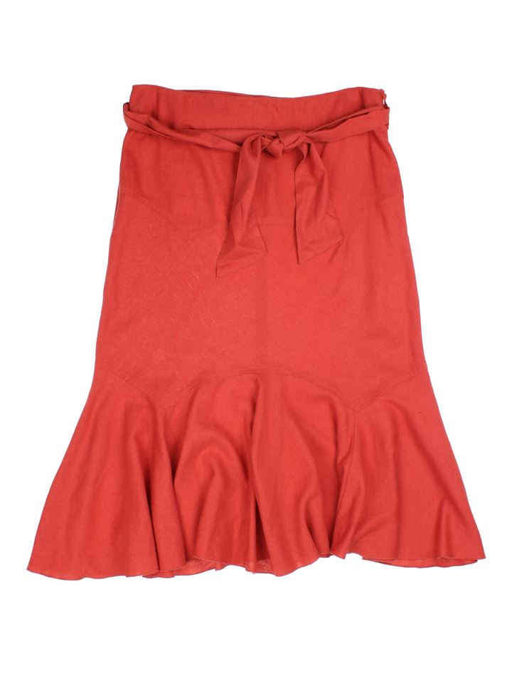 90's Tie Waist Midi Skirt (Size XL)