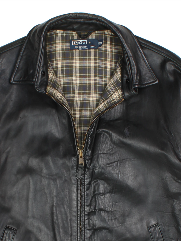Ralph Lauren Leather Harrington Jacket (Size L) - VintageFolk