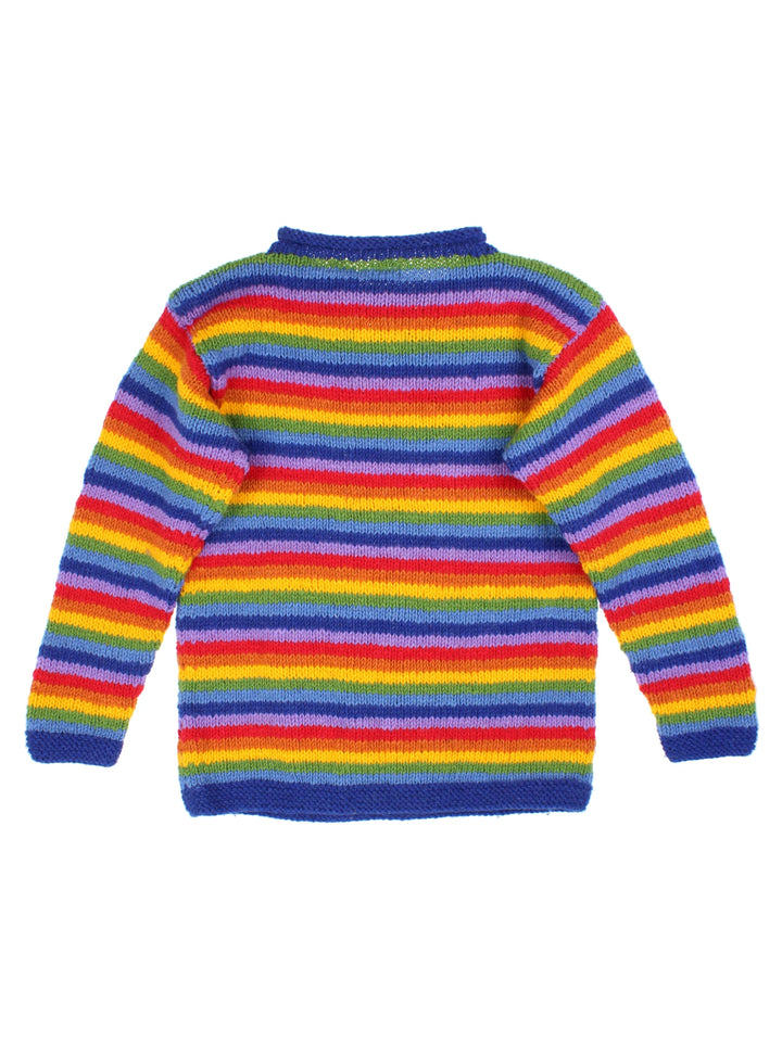Pachamama Regenbogenstreifen-Pullover (Größe M)