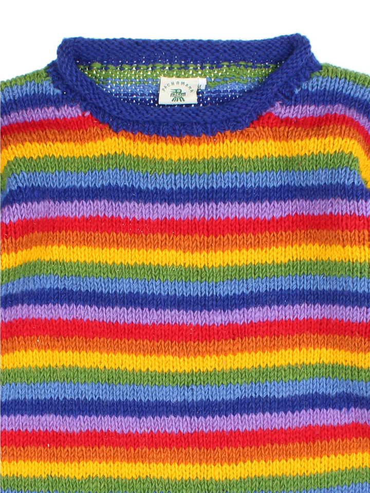 Pachamama Regenbogenstreifen-Pullover (Größe M)