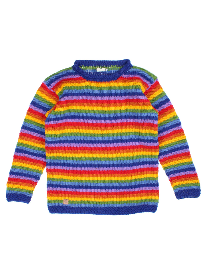 Pachamama Regenbogenstreifen-Pullover (Größe M)