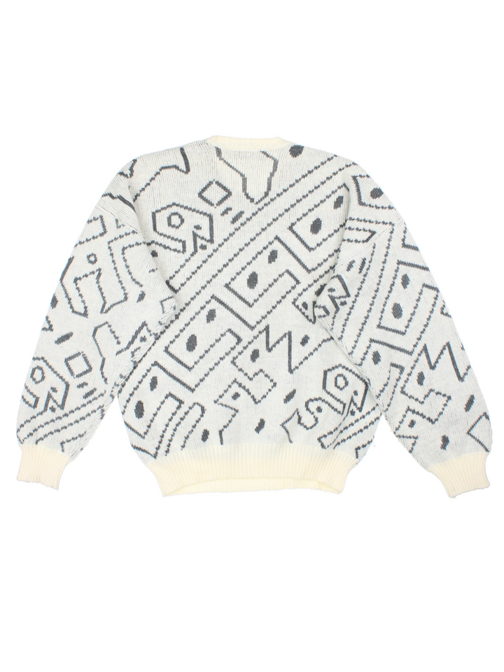 80er Jahre Armani Pullover mit abstraktem Muster (Größe L)