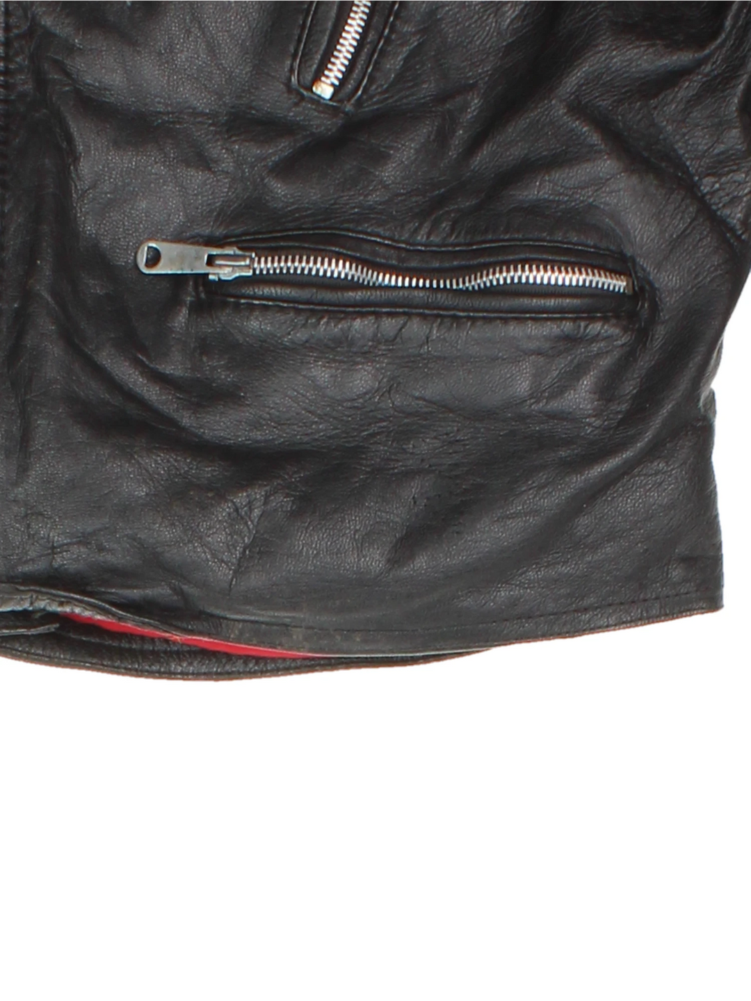 Leder-Bikerjacke (Größe S)