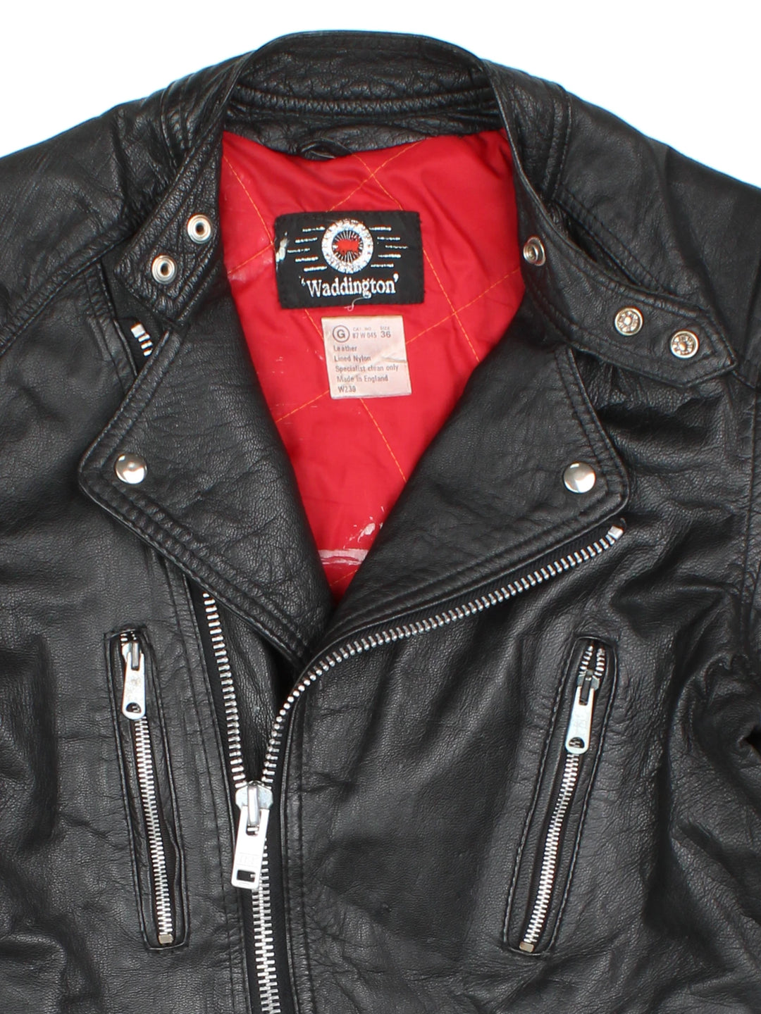 Leder-Bikerjacke (Größe S)