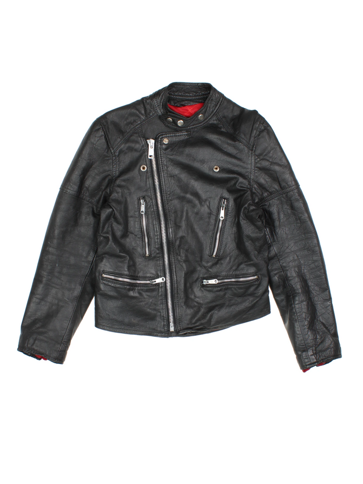 Leder-Bikerjacke (Größe S)